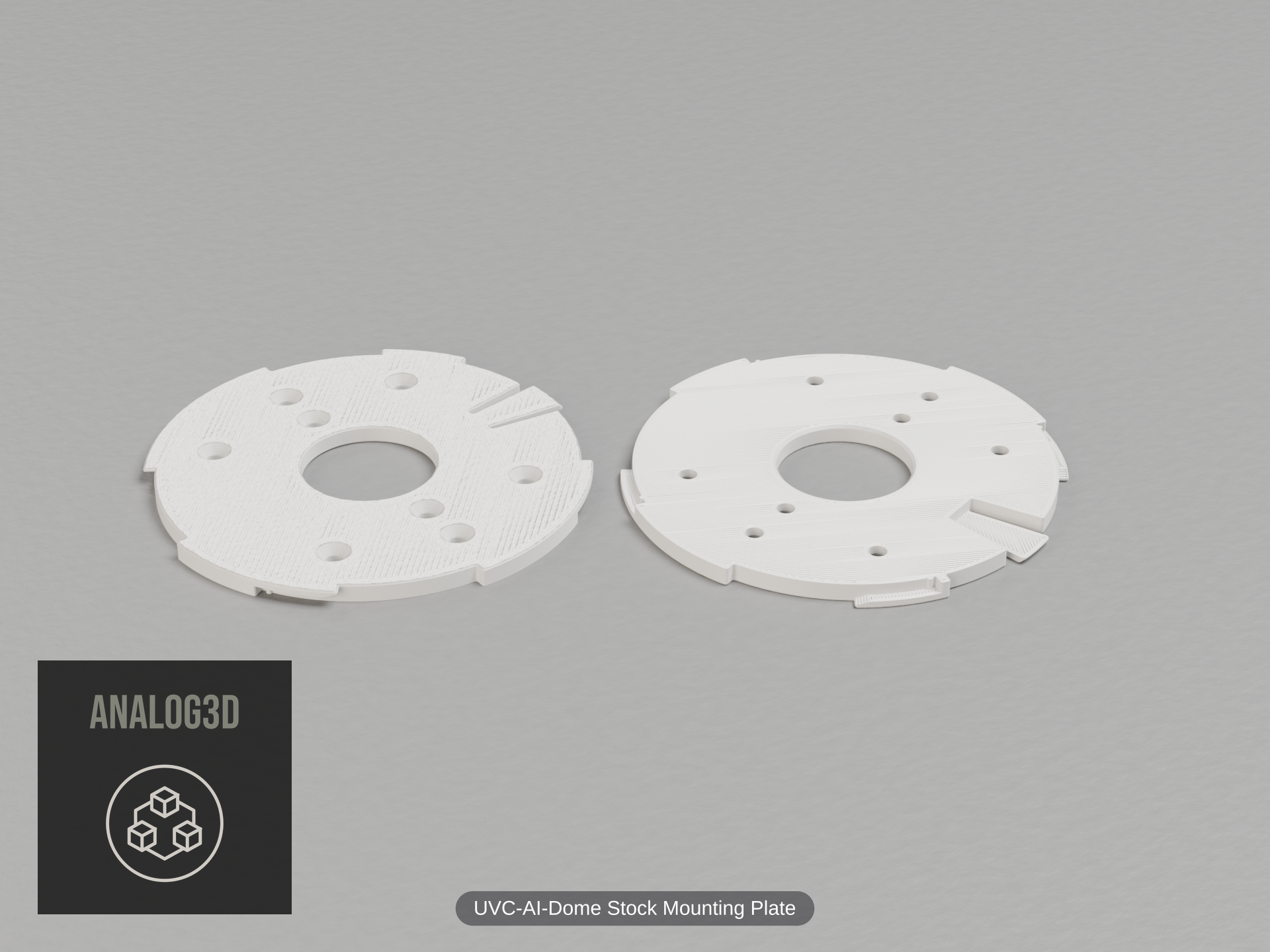 uvc-ai-dome-baseplate — white PETG product render