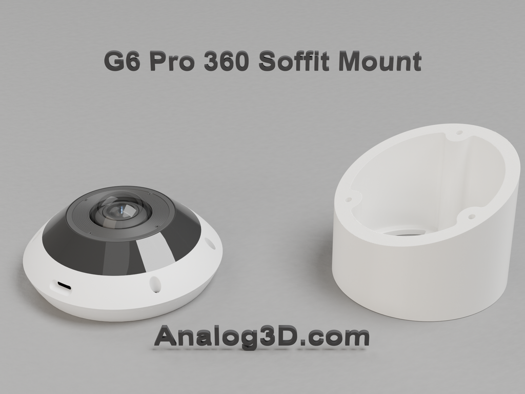UniFi G6 Pro 360 angled soffit mount, White PETG, product render