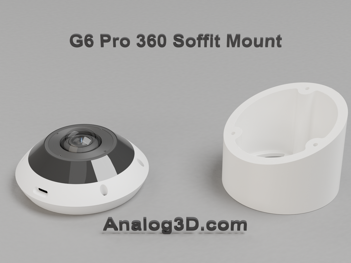 UniFi G6 Pro 360 angled soffit mount, White PETG, product render