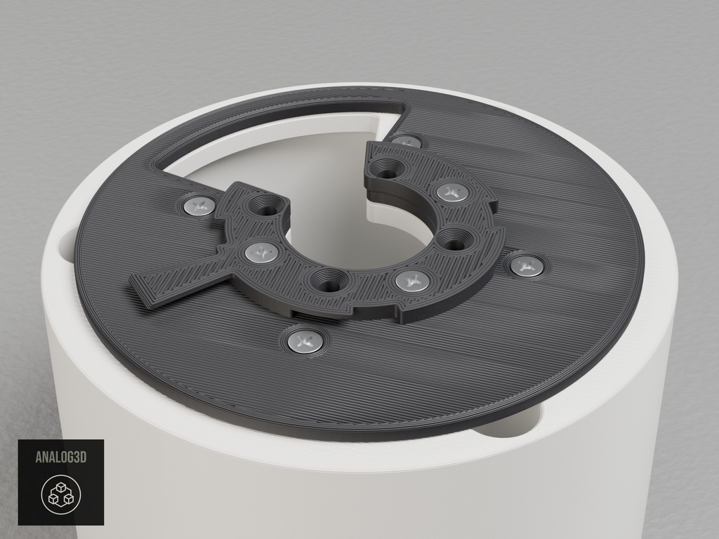 UniFi G6 Pro 360 angled soffit mount, close up of the camera mounting plate, White PETG