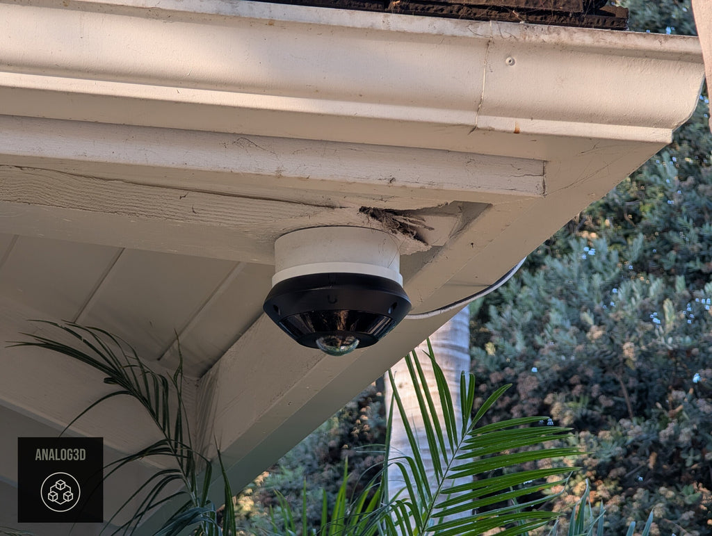 Ubiquiti UVC-G6-Pro-360 installed on a Dahua PFA137 box, close (customer install photo)