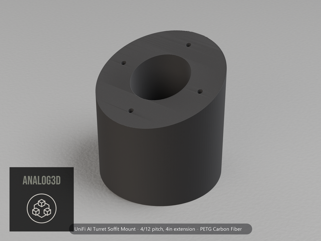 ai-turret-soffit — carbon PETG product render
