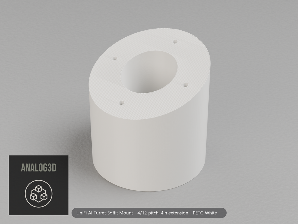 ai-turret-soffit — white PETG product render
