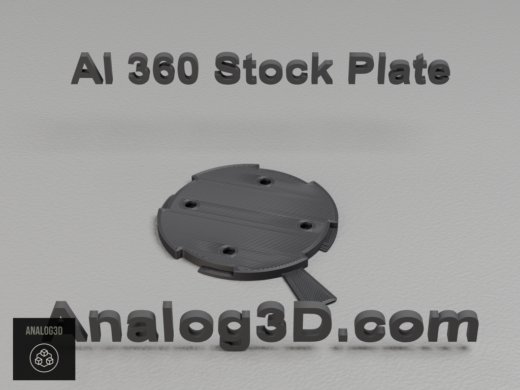 UVC-AI-360 stock mounting plate, camera face up, printed in Black OPM