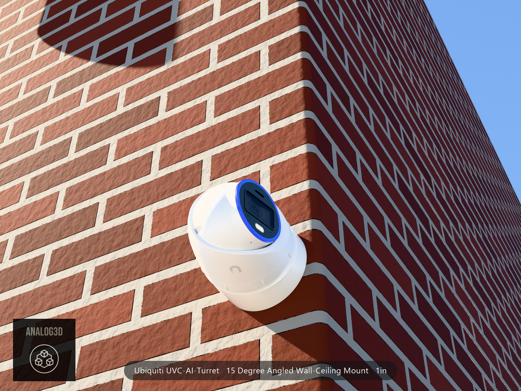 UVC-AI-Turret angled wall-ceiling mount - 15 degrees on brick (installed scene)
