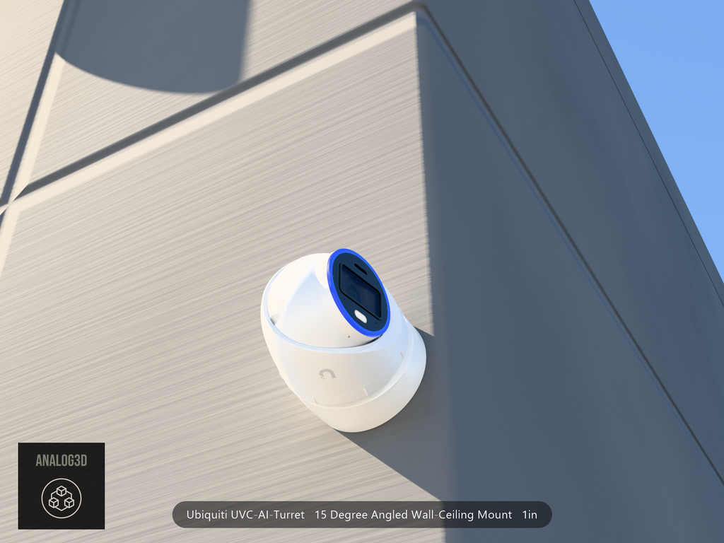 UVC-AI-Turret angled wall-ceiling mount - 15 degrees on concrete (installed scene)