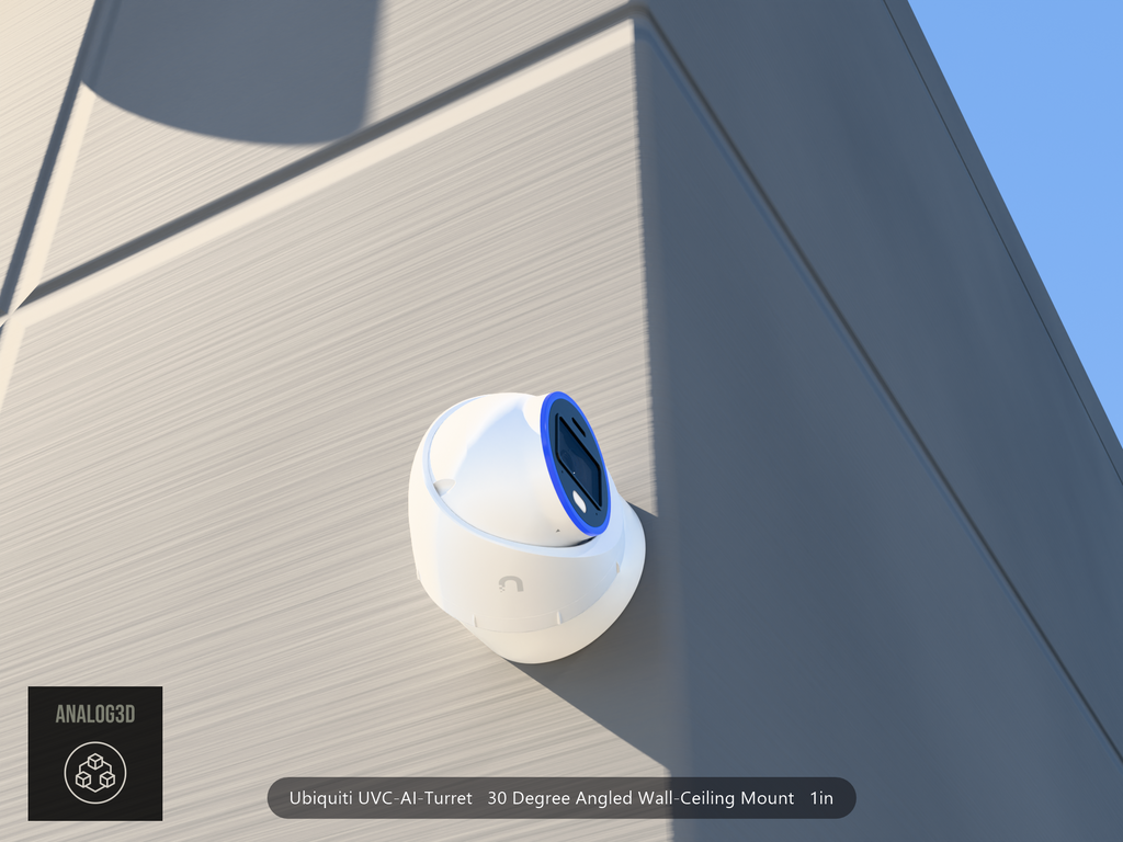 UVC-AI-Turret angled wall-ceiling mount - 30 degrees on concrete (installed scene)