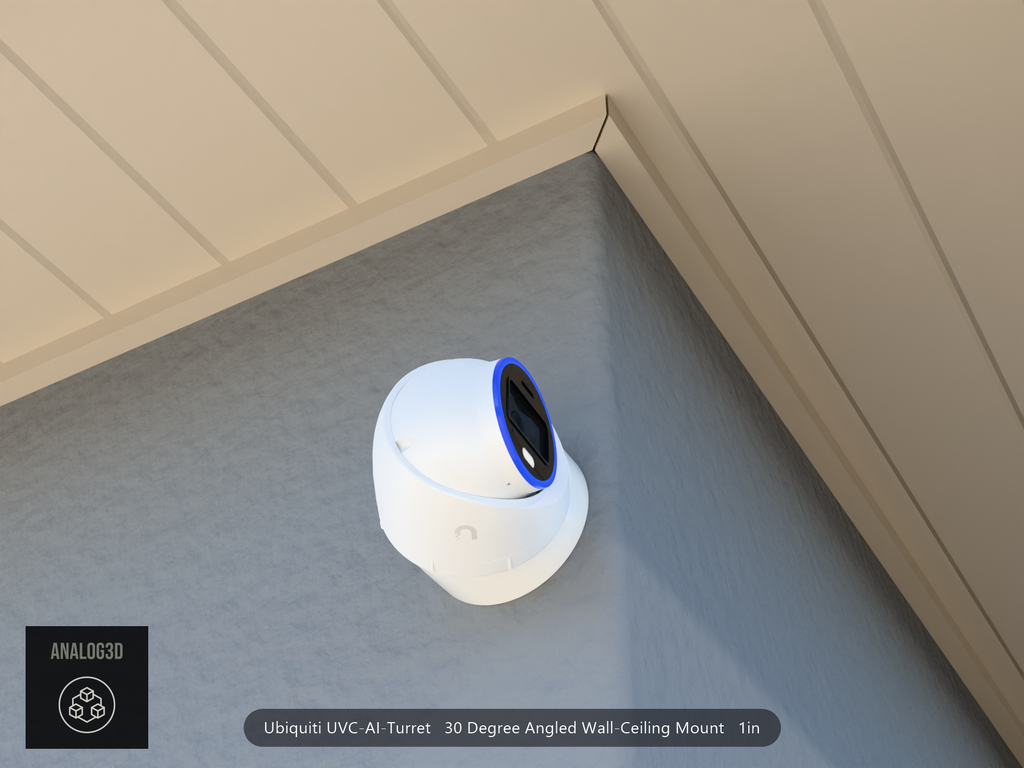 UVC-AI-Turret angled wall-ceiling mount - 30 degrees on stucco (installed scene)