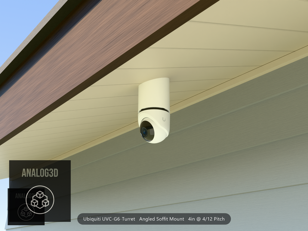 Custom Angled Soffit Mount for UniFi UVC-G6 Turret (Parametric)