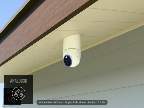 Custom Angled Soffit Mount for UniFi UVC-AI Turret (Parametric)