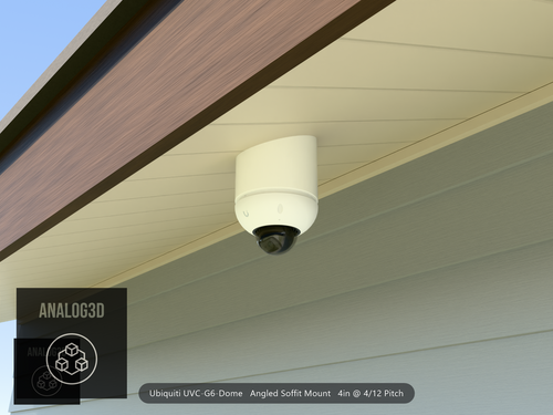 Custom Angled Soffit Mount for UniFi UVC-G6 Dome (Parametric)