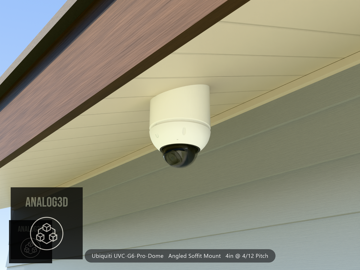 Custom Angled Soffit Mount for UniFi UVC-G6 Pro Dome (Parametric)