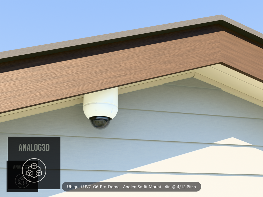 Custom Angled Soffit Mount for UniFi UVC-G6 Pro Dome (Parametric)