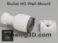 Ubiquiti UVC-Bullet camera next to its 3D printed heavy duty wall mount, white PETG - Analog3D