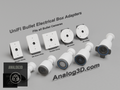 3D printed UniFi Bullet electrical box adapter mounts for all bullet cameras on display stands - White PETG - Analog3D