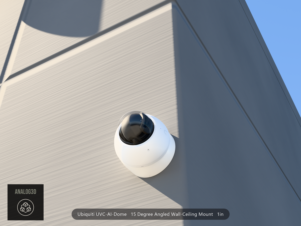 UVC-AI-Dome angled wall-ceiling mount - 15 degrees on concrete (installed scene)