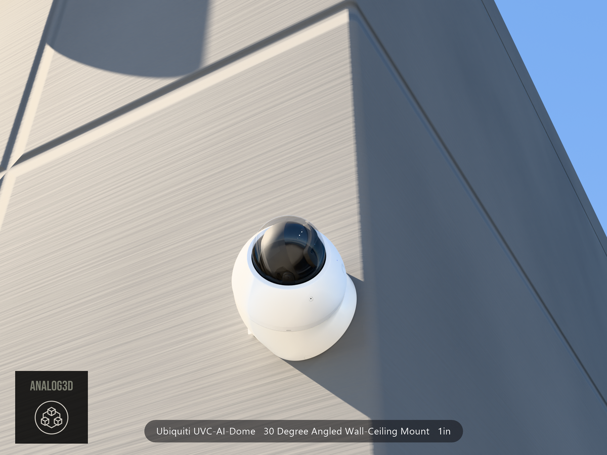 UVC-AI-Dome angled wall-ceiling mount - 30 degrees on concrete (installed scene)