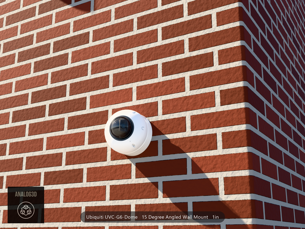 UVC-G6-Dome angled wall-ceiling mount — 15° on brick (installed scene)