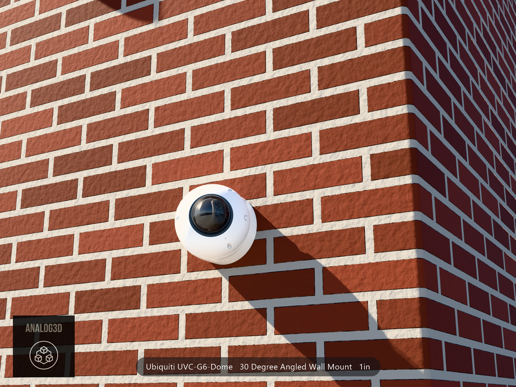 UVC-G6-Dome angled wall-ceiling mount — 30° on brick (installed scene)