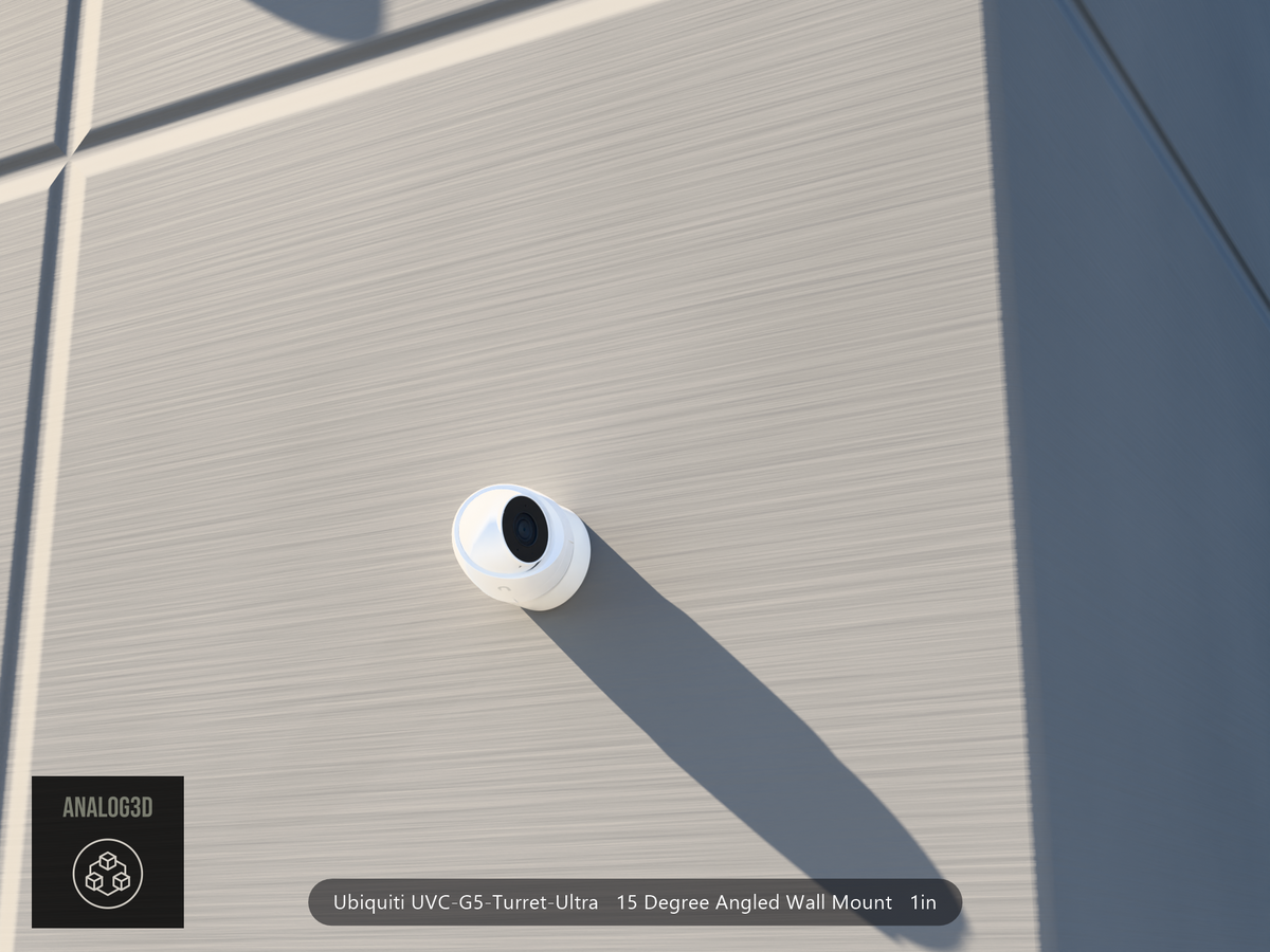 UVC-G5-Turret-Ultra angled wall-ceiling mount — 15° on concrete (installed scene)