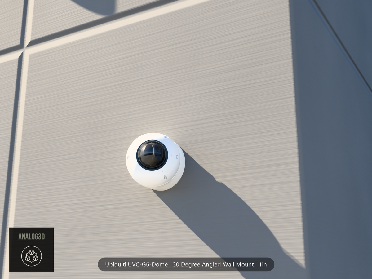 UVC-G6-Dome angled wall-ceiling mount — 30° on concrete (installed scene)