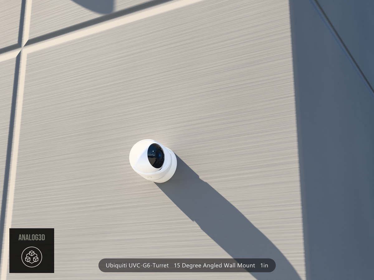 UVC-G6-Turret angled wall-ceiling mount — 15° on concrete (installed scene)