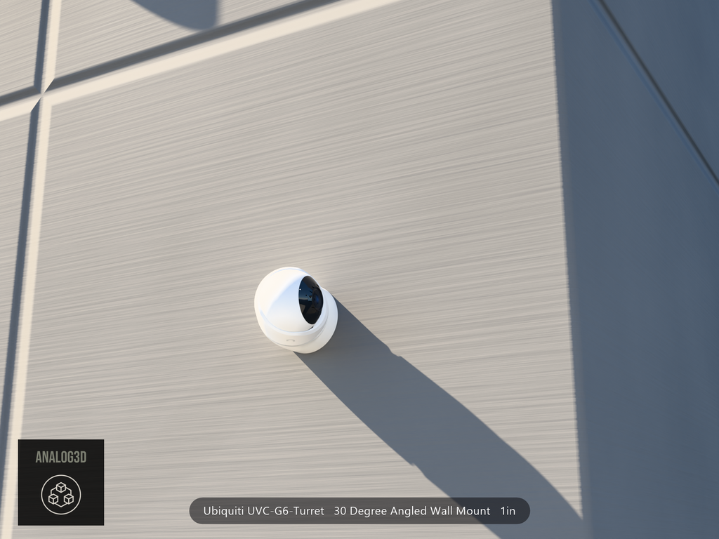 UVC-G6-Turret angled wall-ceiling mount — 30° on concrete (installed scene)