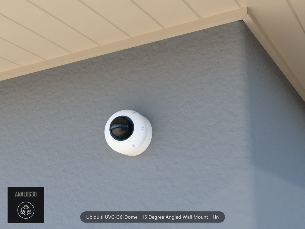 UVC-G6-Dome angled wall-ceiling mount — 15° on stucco (installed scene)