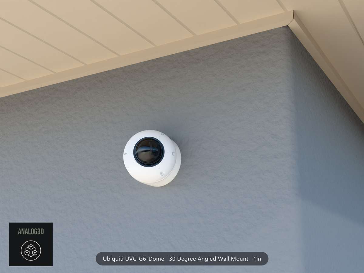 UVC-G6-Dome angled wall-ceiling mount — 30° on stucco (installed scene)