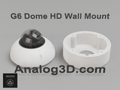 Ubiquiti UVC-G6-Dome camera next to its 3D printed heavy duty wall-ceiling mount, white PETG - Analog3D