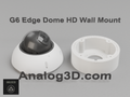 Ubiquiti UVC-G6-Edge-Dome camera next to its 3D printed heavy duty wall-ceiling mount, white PETG - Analog3D