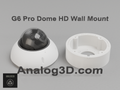 Ubiquiti UVC-G6-Pro-Dome camera next to its 3D printed heavy duty wall-ceiling mount, white PETG - Analog3D