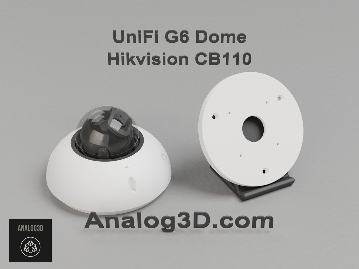 UniFi G6 Dome on the Hikvision CB110 adapter plate - white PETG