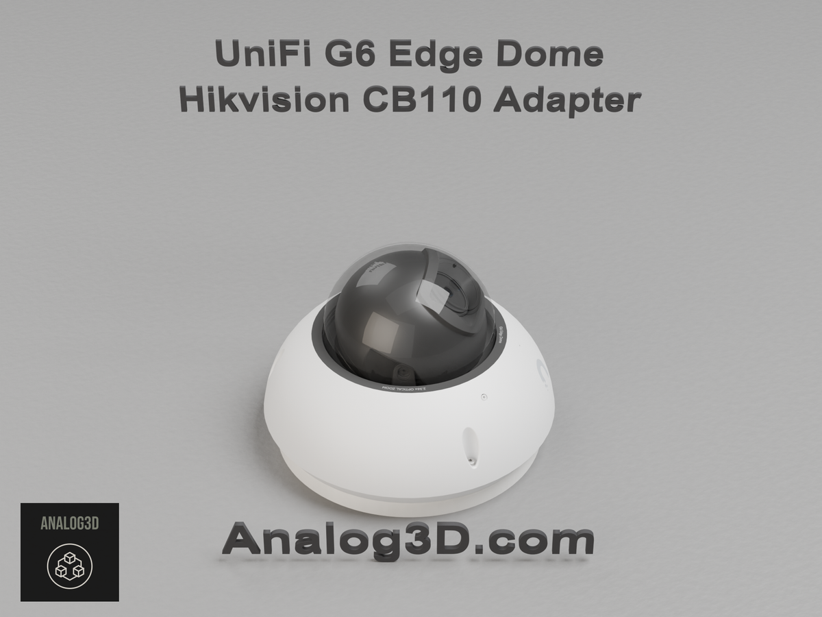 UniFi G6 Edge Dome installed on the Hikvision CB110 adapter plate - white PETG
