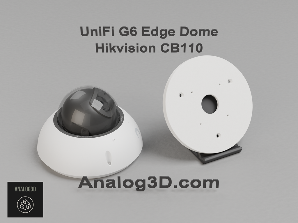 UniFi G6 Edge Dome on the Hikvision CB110 adapter plate - white PETG