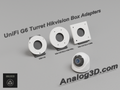 UniFi G6 Turret Hikvision box adapter plates - CB110, DS-1273ZJ-130-TRL, DS-1272ZJ-120B - white PETG