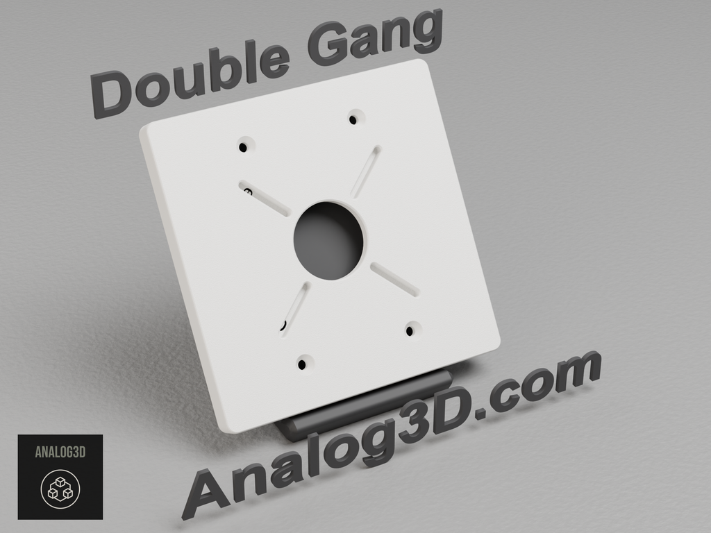 Reolink camera adapter plate for a double gang box on a stand - white PETG