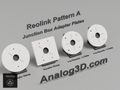 Reolink dome and turret camera junction box adapter plates - single gang, double gang, 4 in round - white PETG