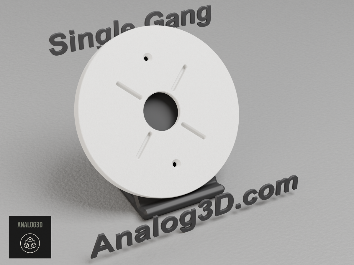 Reolink camera adapter plate for a single gang box on a stand - white PETG