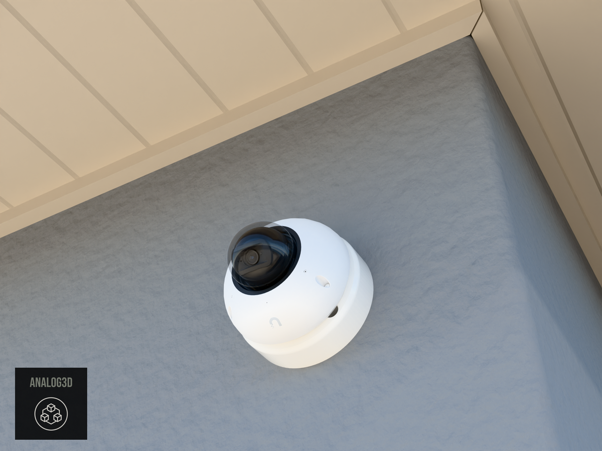 UVC-G6-Dome heavy duty wall-ceiling mount - camera on stucco (installed scene)