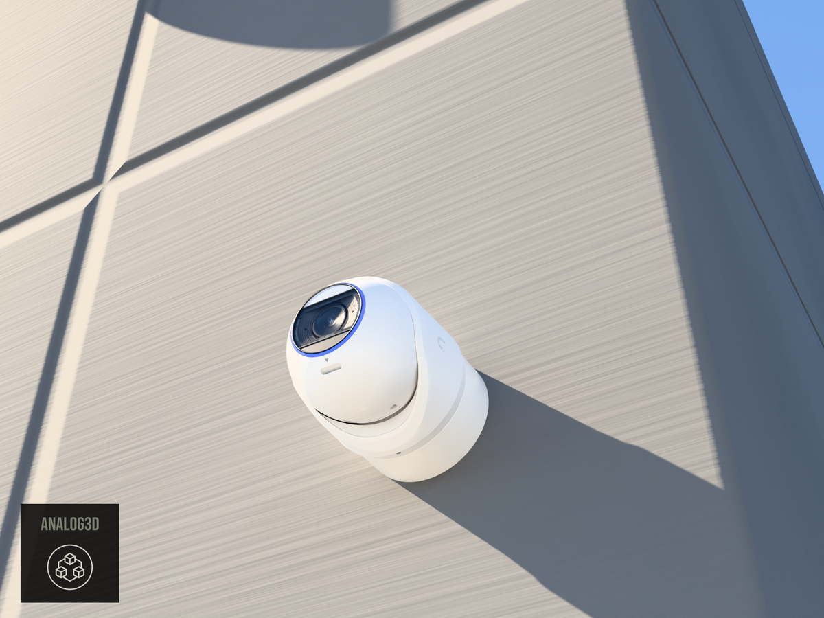 UVC-G6-Edge-Turret heavy duty wall-ceiling mount - camera on concrete (installed scene)