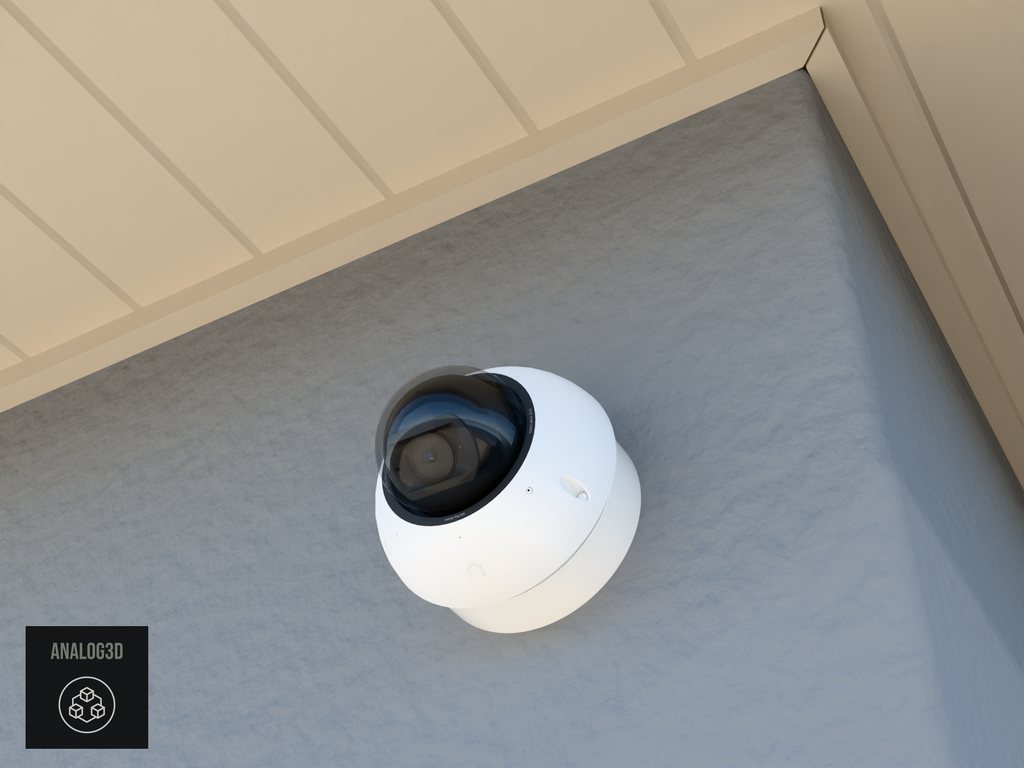 UVC-G6-Pro-Dome heavy duty wall-ceiling mount - camera on stucco (installed scene)