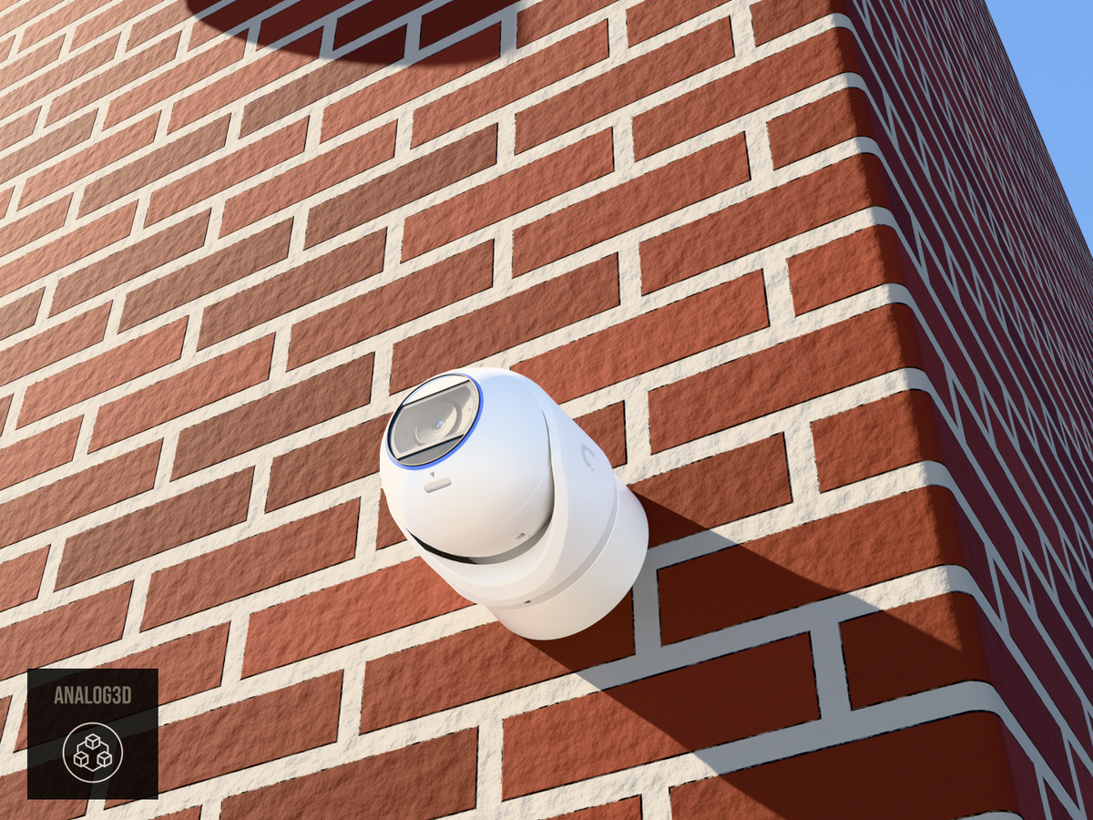UVC-G6-Pro-Turret heavy duty wall-ceiling mount - camera on brick (installed scene)