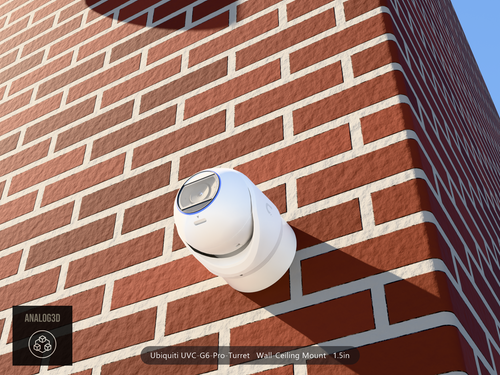 UVC-G6-Pro-Turret wall-ceiling mount - camera on brick (installed scene)