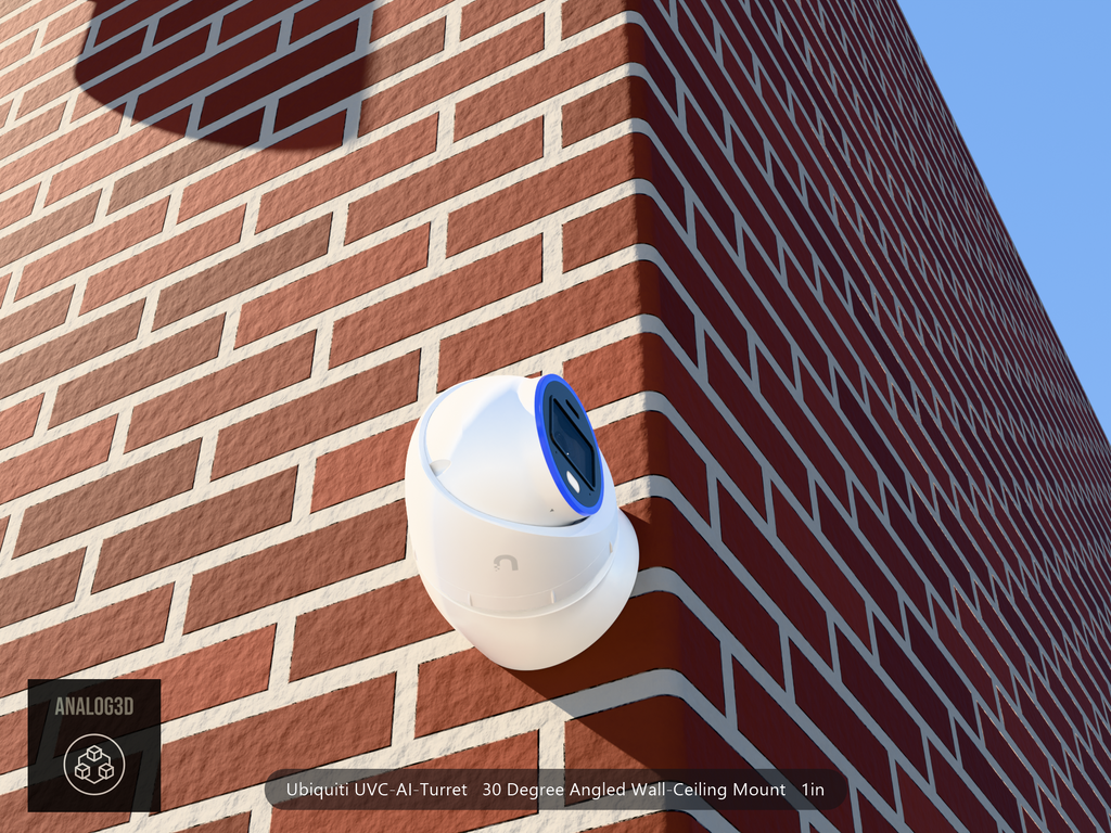 UVC-AI-Turret angled wall-ceiling mount - 30 degrees on brick (installed scene)