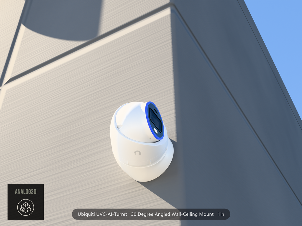 UVC-AI-Turret angled wall-ceiling mount - 30 degrees on concrete (installed scene)