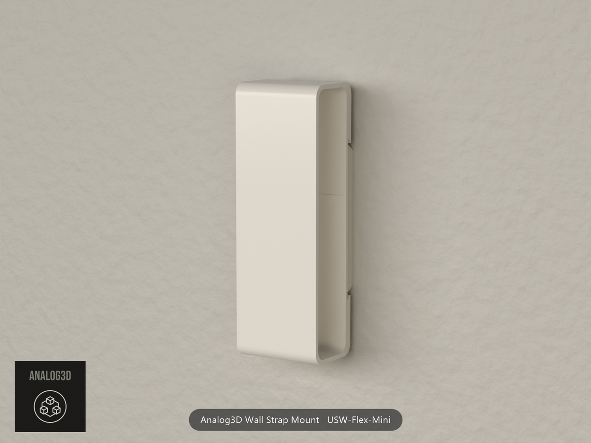 Analog3D wall strap mount for the USW-Flex-Mini on drywall, switch removed - White PETG