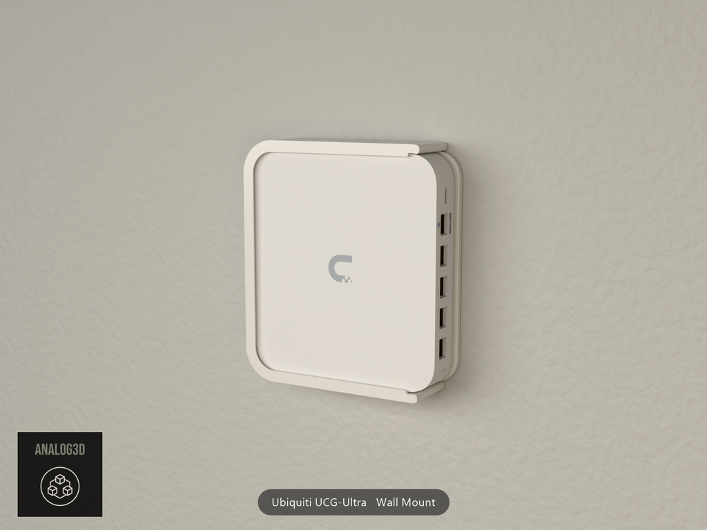 Ubiquiti UCG-Ultra in the same wall mount cradle on drywall - White PETG