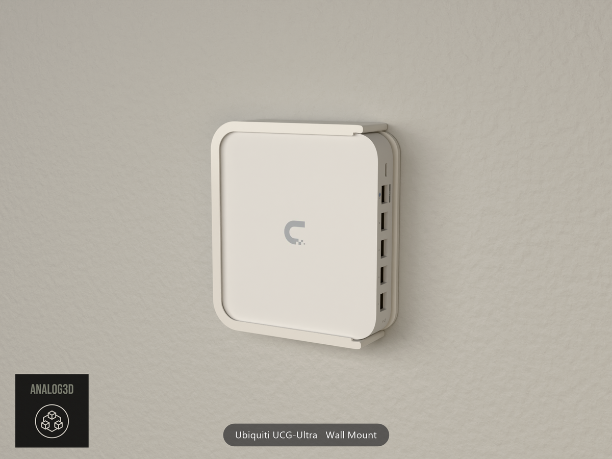 Ubiquiti UCG-Ultra in the same wall mount cradle on drywall - White PETG