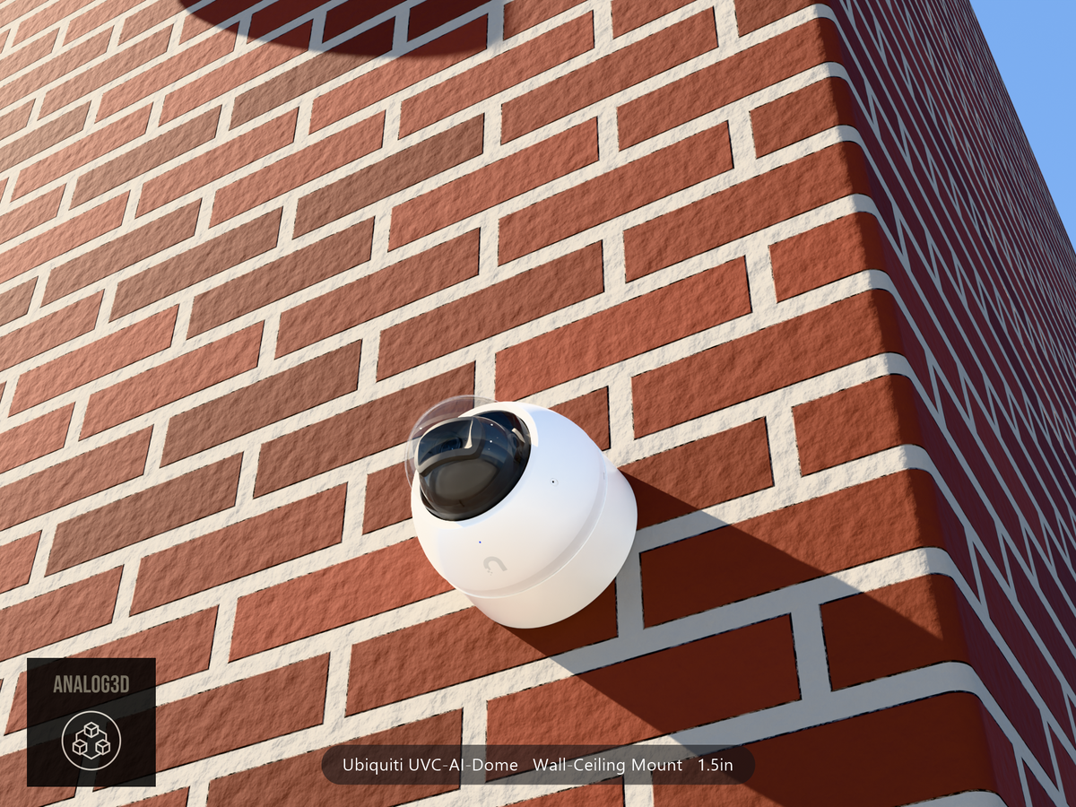 UVC-AI-Dome wall-ceiling mount - camera on brick (installed scene)